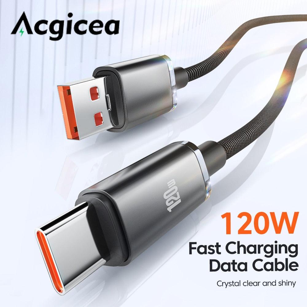 120W USB Type C Cable 6A Super Fast Charging Cable Data Cord - GADGIGEAR