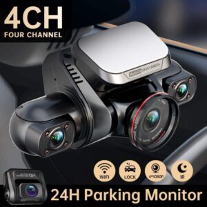 360 Dash Cam M8S 4CH HD 4 1080P for Car DVR 24H Parking Monitoring Video Recorder Night Vision WiFi 256GB max - GADGIGEAR